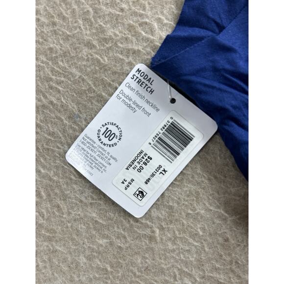 Jockey Air Soft Touch Bralette Sz XL Blue Wireless Stretch Scoop Neck New - Picture 5 of 8